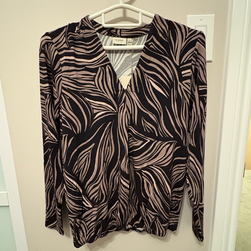 Fransa FRFLORA T-shirt - Walnut & Black - Size S
